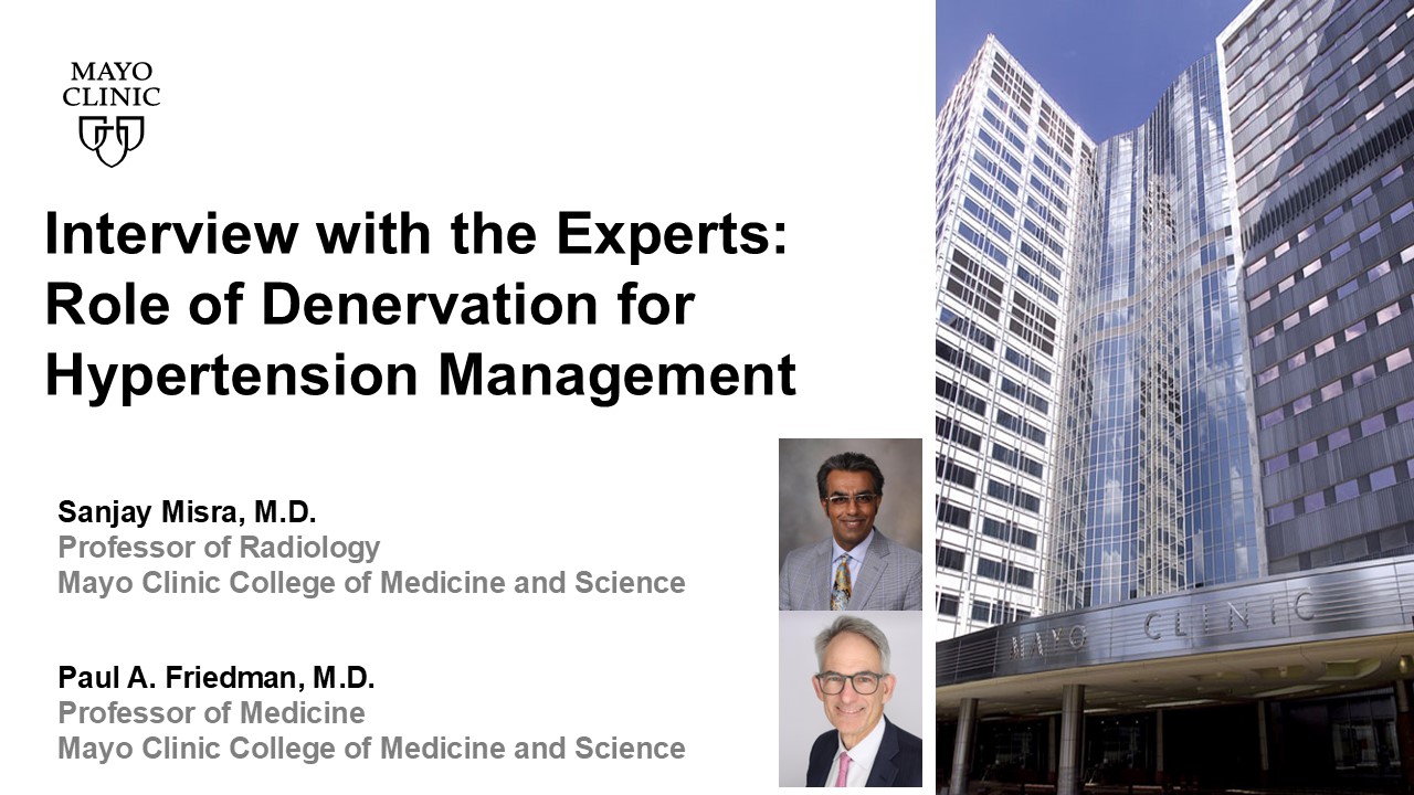 Role of denervation for hypertension management