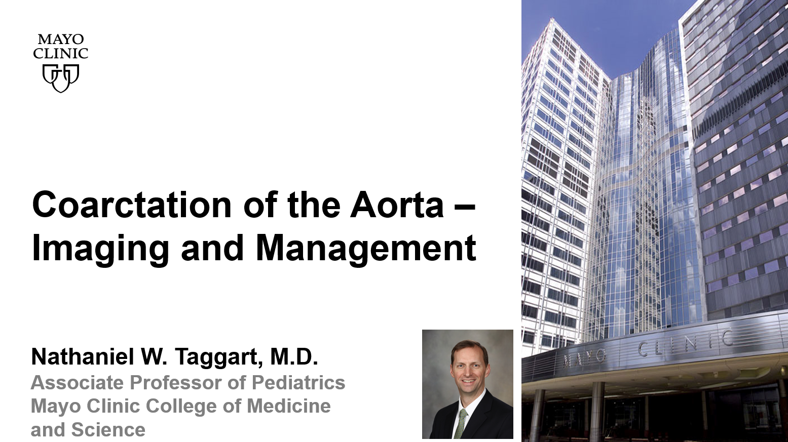 Taggart coarctation fo the aorta imaging and management